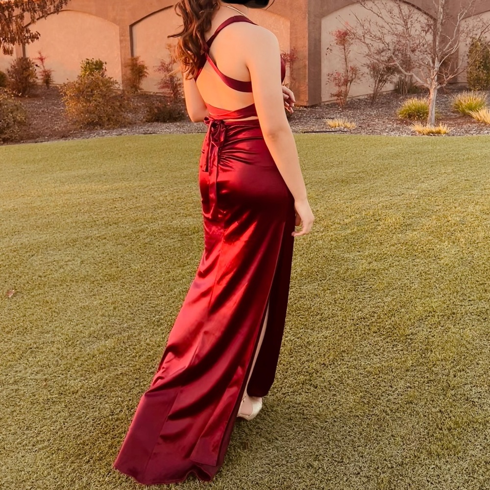 Burgundy dress